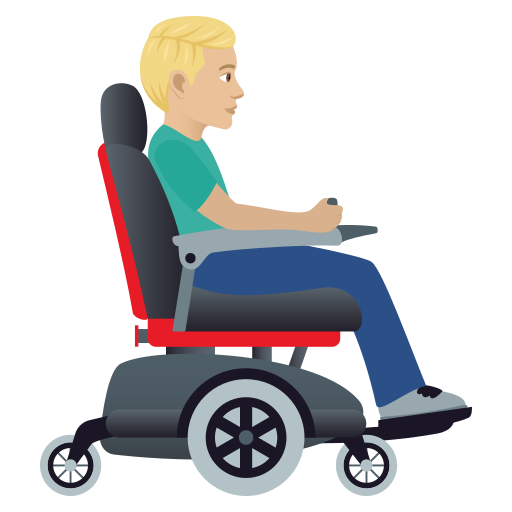 Man in Motorized Wheelchair Facing Right: Medium-Light Skin Tone, the design in this release