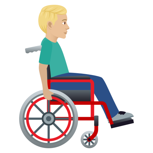 Man in Manual Wheelchair Facing Right: Medium-Light Skin Tone, the design in this release