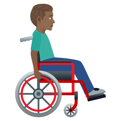 Man in Manual Wheelchair Facing Right: Medium-Dark Skin Tone, the design in this release