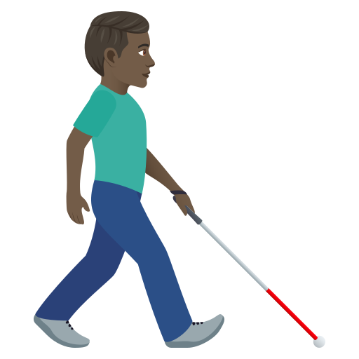 Man with White Cane Facing Right: Dark Skin Tone, the design in this release