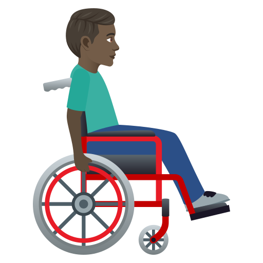 Man in Manual Wheelchair Facing Right: Dark Skin Tone, the design in this release