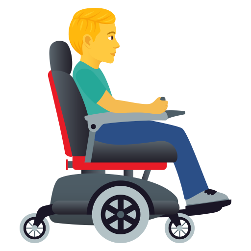Man in Motorized Wheelchair Facing Right, the design in this release