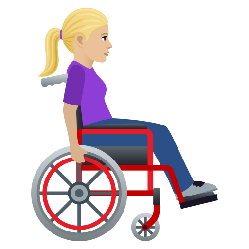 Woman in Manual Wheelchair Facing Right: Medium-Light Skin Tone, the design in this release