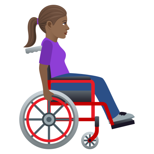 Woman in Manual Wheelchair Facing Right: Medium-Dark Skin Tone, the design in this release