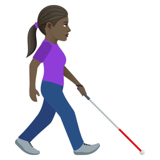 Woman with White Cane Facing Right: Dark Skin Tone, the design in this release