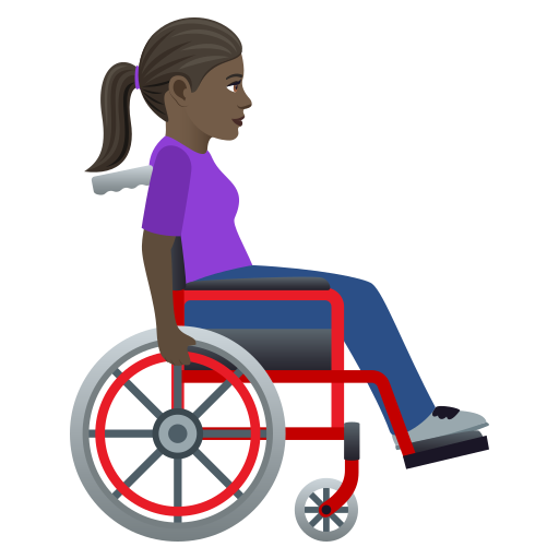 Woman in Manual Wheelchair Facing Right: Dark Skin Tone, the design in this release