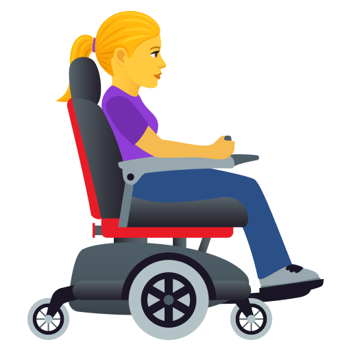 Woman in Motorized Wheelchair Facing Right, the design in this release