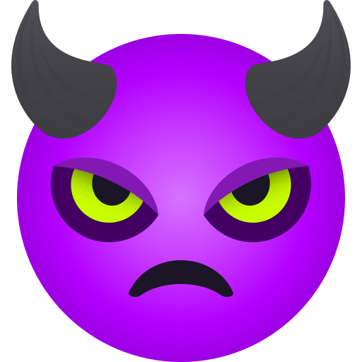 Angry Face with Horns as drawn by JoyPixels in 9.0