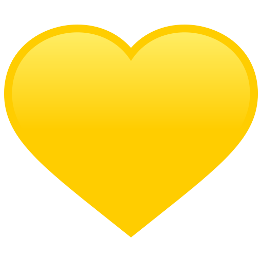 Yellow Heart as drawn by JoyPixels in 9.0