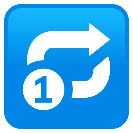 Repeat Single Button as drawn by JoyPixels in 9.0