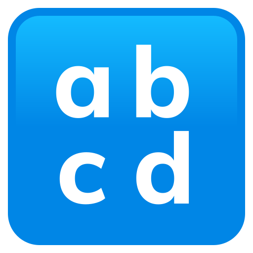 Input Latin Lowercase as drawn by JoyPixels in 9.0