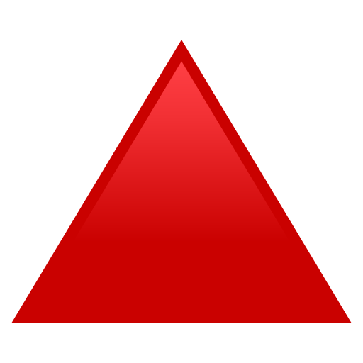 Triangolo Rosso Con Punta Verso L’alto as drawn by JoyPixels in 9.0