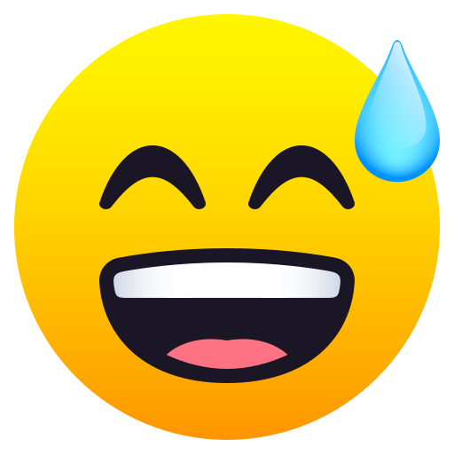 Grinning Face with Sweat, the design in this release