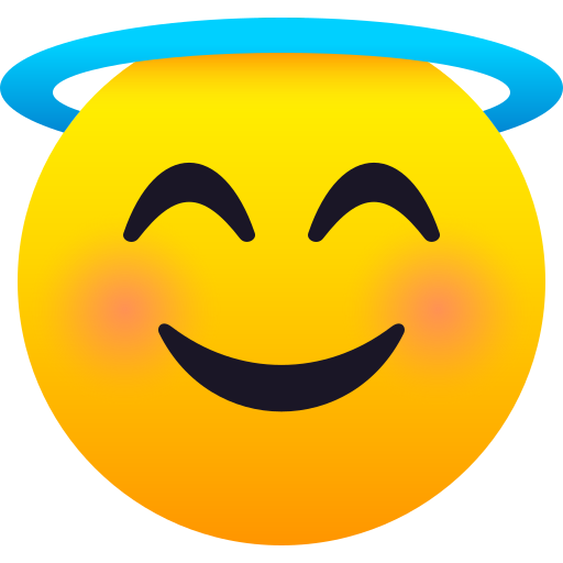Smiling Face with Halo as drawn by JoyPixels in 9.0