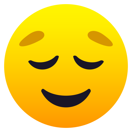 Relieved Face as drawn by JoyPixels in 9.0
