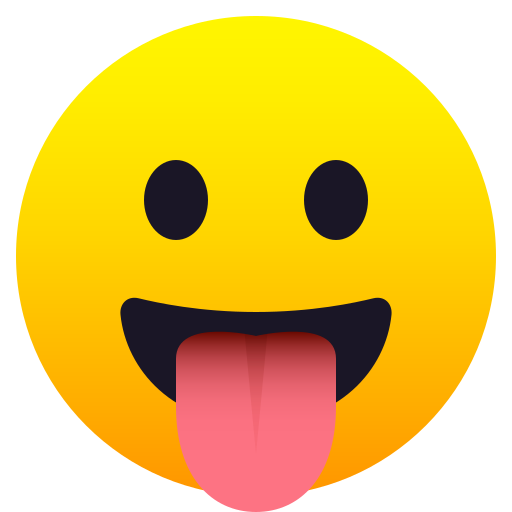 Face with Tongue as drawn by JoyPixels in 9.0