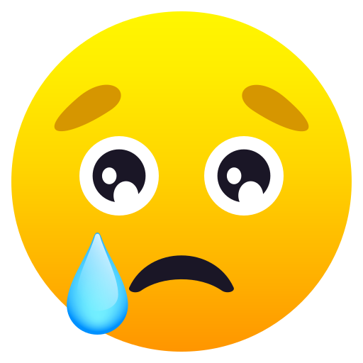 Crying Face as drawn by JoyPixels in 9.0