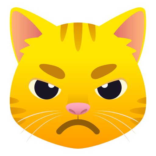 Pouting Cat as drawn by JoyPixels in 9.0