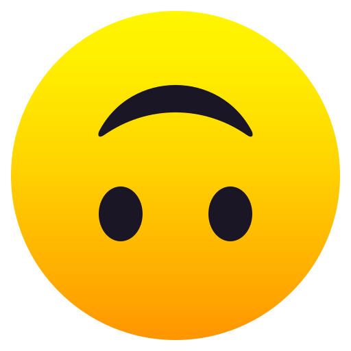 Upside-Down Face as drawn by JoyPixels in 9.0