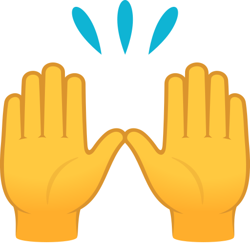 Zwei Erhobene Handflächen as drawn by JoyPixels in 9.0