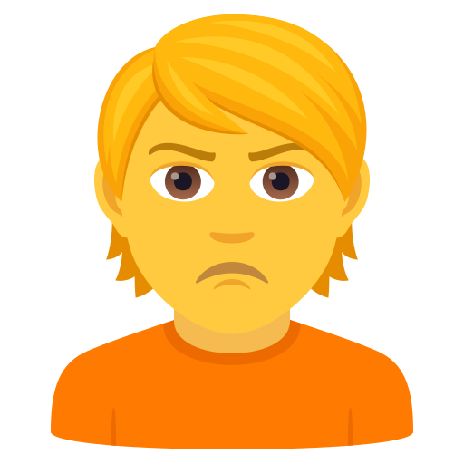 Person Pouting as drawn by JoyPixels in 9.0