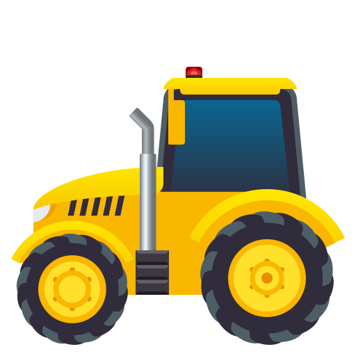 Tractor as drawn by JoyPixels in 9.0