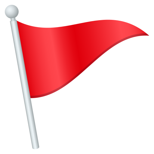 Triangular Flag as drawn by JoyPixels in 9.0