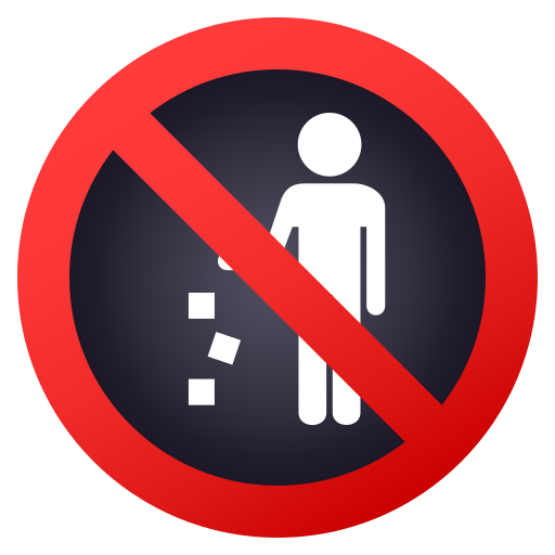 No Littering as drawn by JoyPixels in 9.0