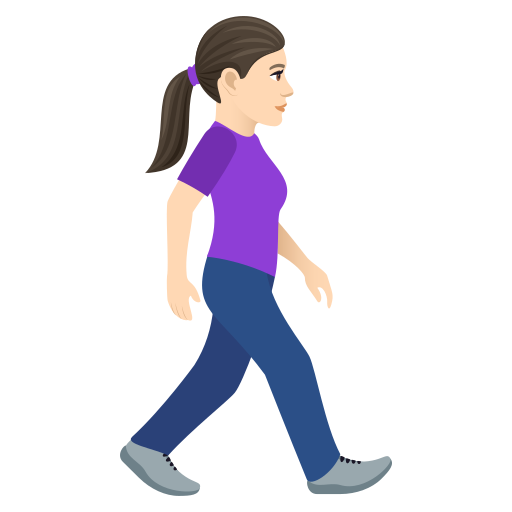 Woman Walking Facing Right: Light Skin Tone, the design in this release