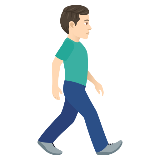 Man Walking Facing Right: Light Skin Tone, the design in this release
