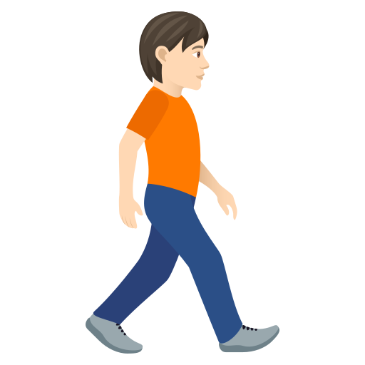 Person Walking Facing Right: Light Skin Tone, the design in this release