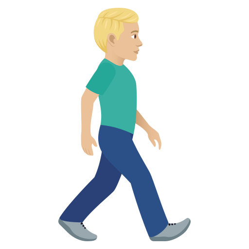 Man Walking Facing Right: Medium-Light Skin Tone, the design in this release