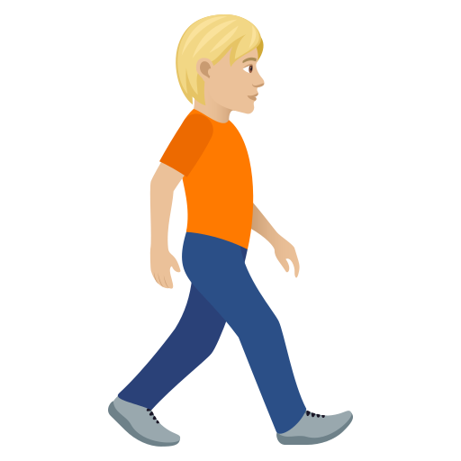 Person Walking Facing Right: Medium-Light Skin Tone, the design in this release