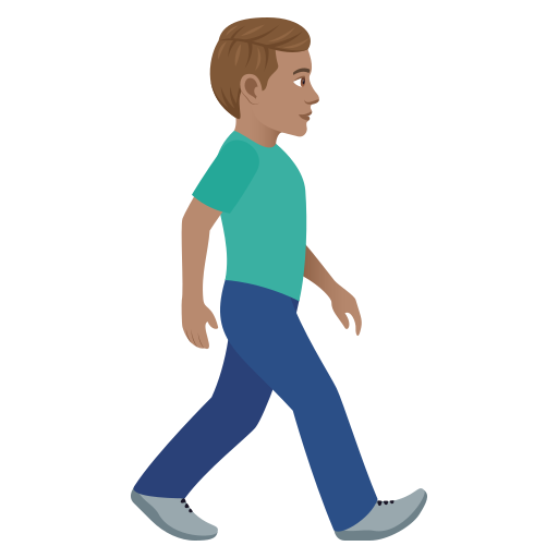 Man Walking Facing Right: Medium Skin Tone, the design in this release