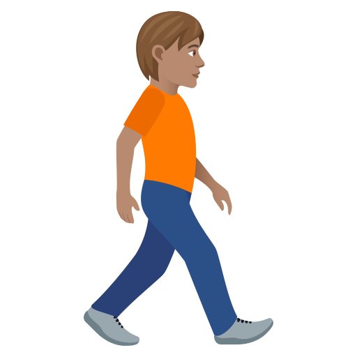Person Walking Facing Right: Medium Skin Tone, the design in this release