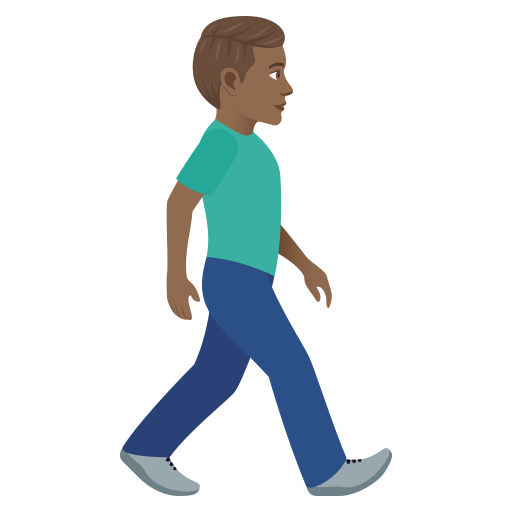 Man Walking Facing Right: Medium-Dark Skin Tone, the design in this release