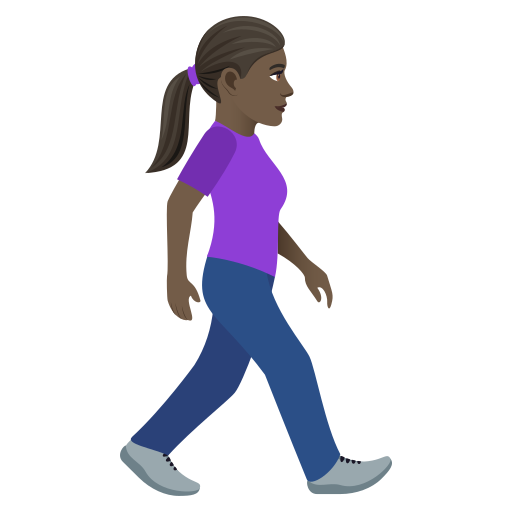 Woman Walking Facing Right: Dark Skin Tone, the design in this release