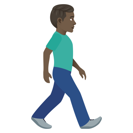 Man Walking Facing Right: Dark Skin Tone, the design in this release