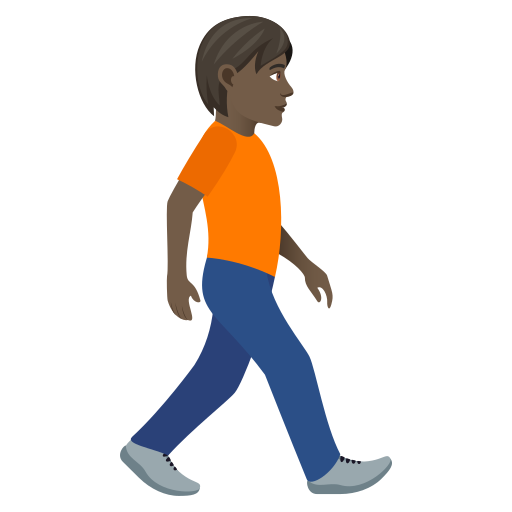 Person Walking Facing Right: Dark Skin Tone, the design in this release