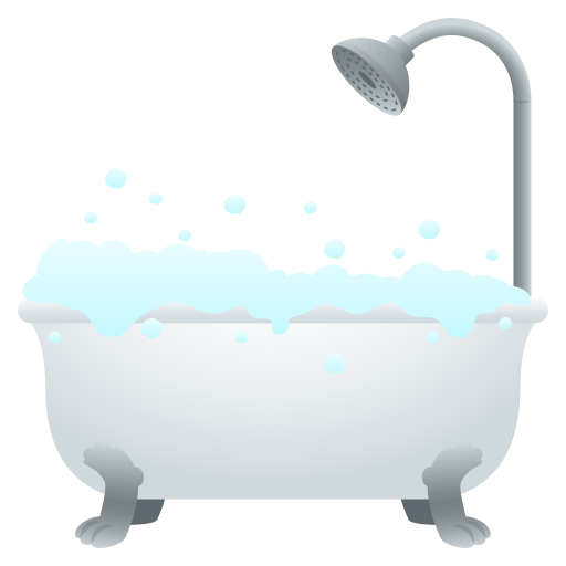 Bathtub as drawn by JoyPixels in 9.0