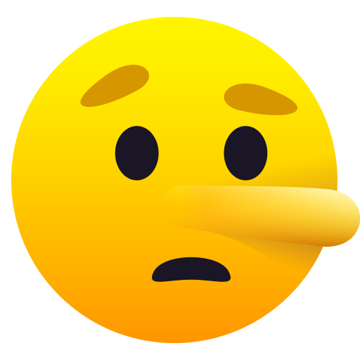 Lying Face as drawn by JoyPixels in 9.0
