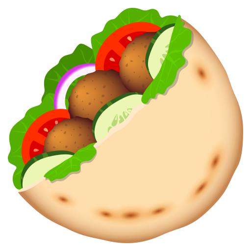 Stuffed Flatbread as drawn by JoyPixels in 9.0