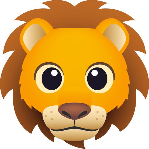 Lion as drawn by JoyPixels in 9.0