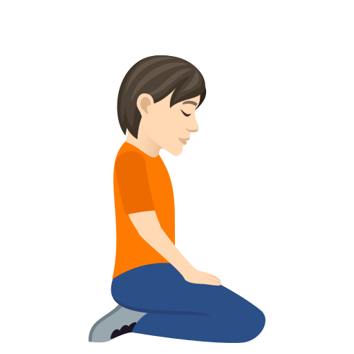 Person Kneeling Facing Right: Light Skin Tone, the design in this release
