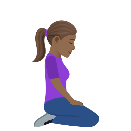Woman Kneeling Facing Right: Medium-Dark Skin Tone, the design in this release