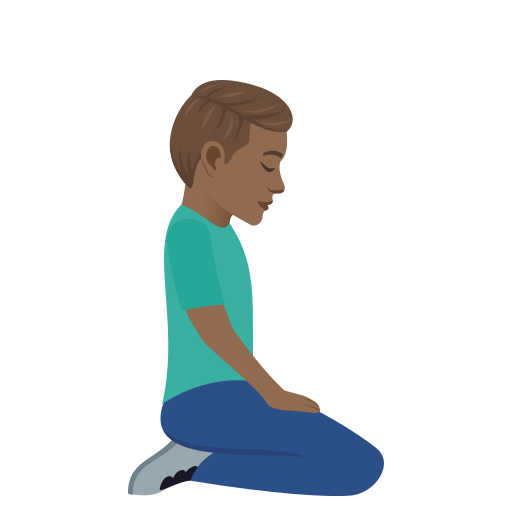 Man Kneeling Facing Right: Medium-Dark Skin Tone, the design in this release