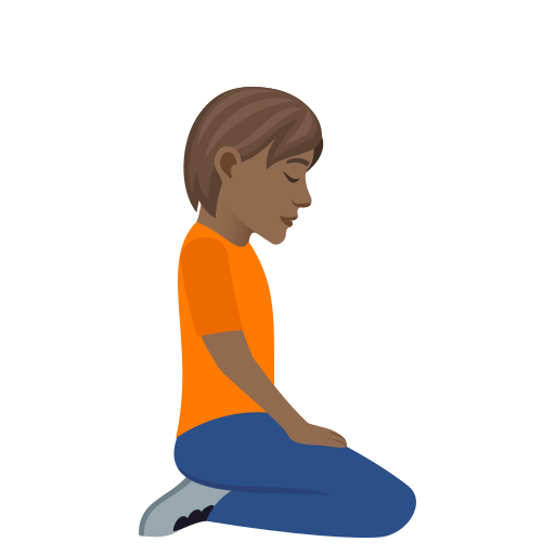 Person Kneeling Facing Right: Medium-Dark Skin Tone, the design in this release