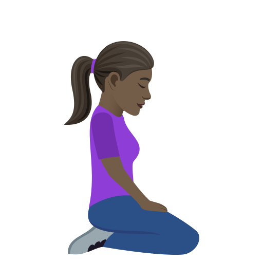 Woman Kneeling Facing Right: Dark Skin Tone, the design in this release