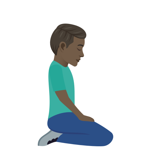 Man Kneeling Facing Right: Dark Skin Tone, the design in this release