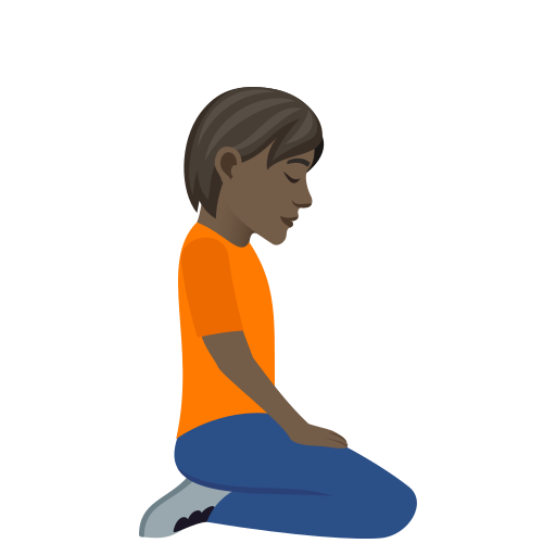 Person Kneeling Facing Right: Dark Skin Tone, the design in this release